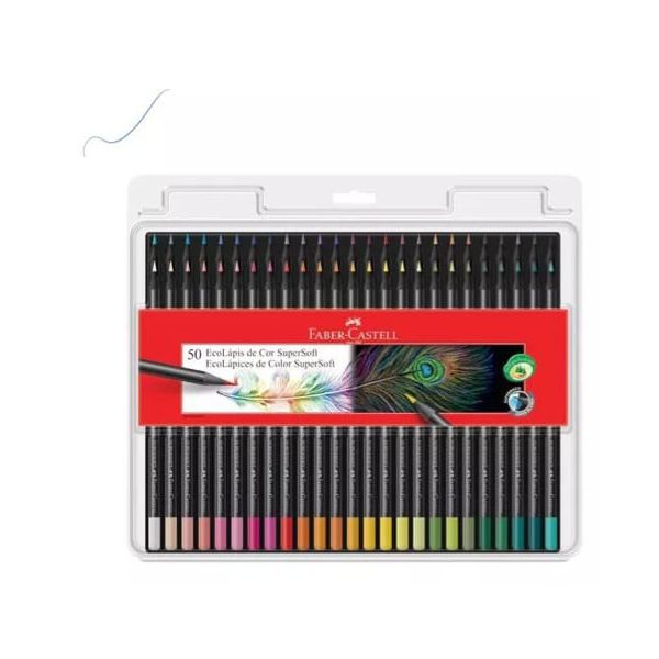 Lápis de Cor Supersoft Faber-Castell - 50 Cores