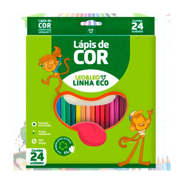 Lápis de Cor 24 Cores - Leo e Leo