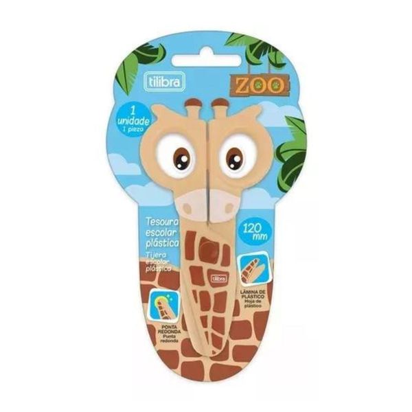 Tesoura Tilibra Zoo Girafa - Escolar 12cm