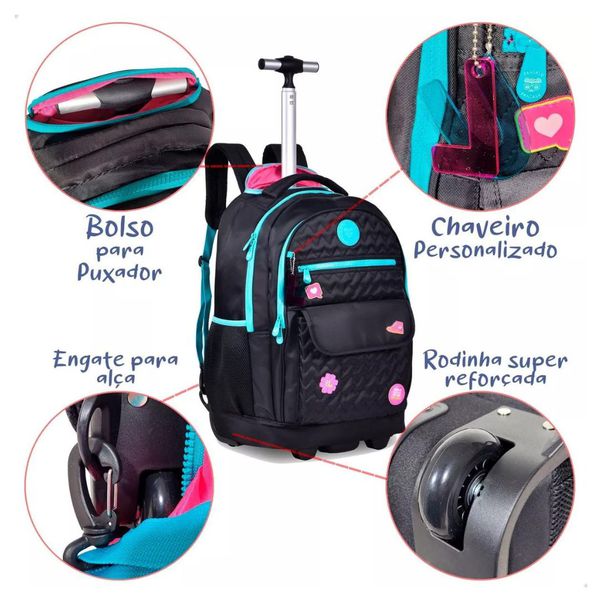 Mochila De Rodinhas Escolar Luluca Sort Clio