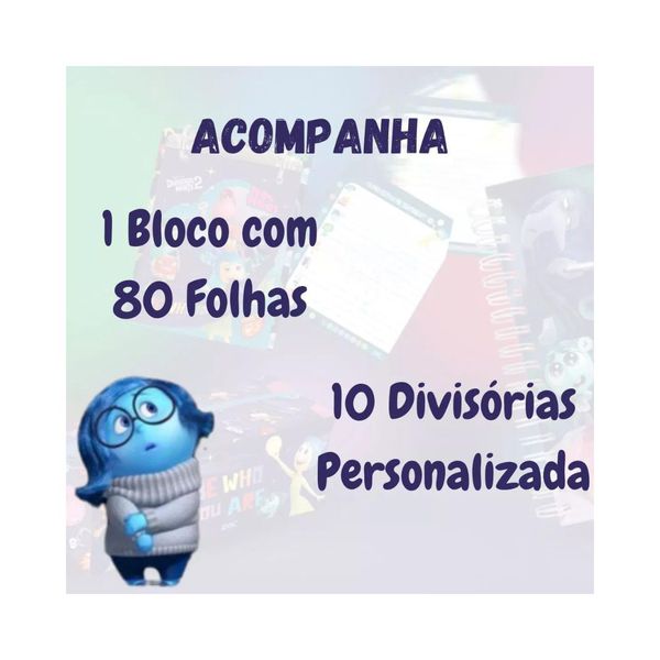Caderno Espiral 10X1 Colegial Divertida Mente 2 DAC