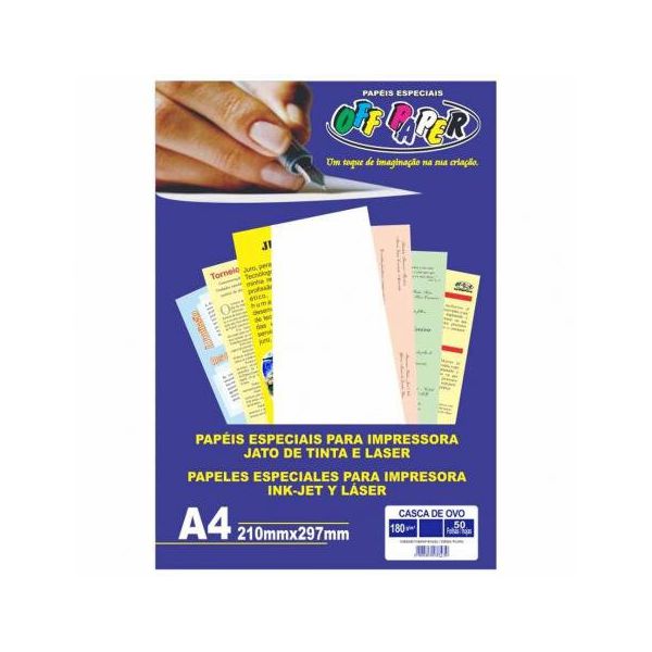 Papel Casca de Ovo Branco 180g - 50 Folhas Off Paper