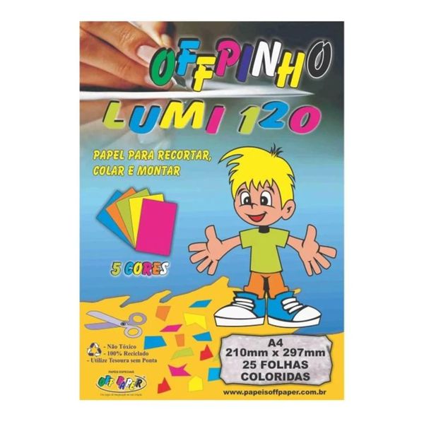 Papel Offpinho Color Lumi 120g A4 - 25 Folhas