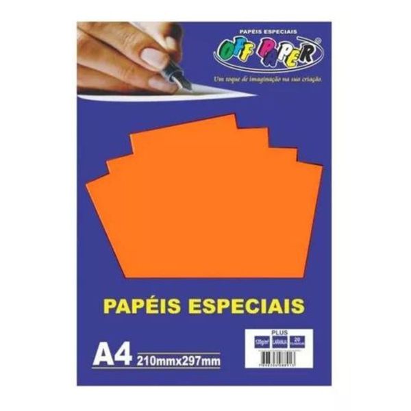 Papel Plus Laranja 120g - 20 Folhas Off Paper