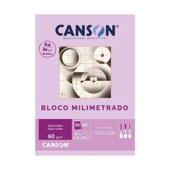 BLOCO MILIMETRADO A4 BR 63GR 50FLS 7083 CANSON
