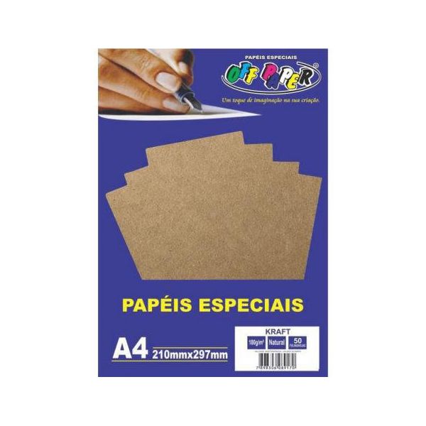 Papel Kraft Natural 180g Off Paper - 50 Folhas