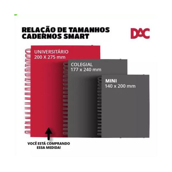 Caderno ESpiral Uni. 10x1 DAC Smart Hello - 80 Folha