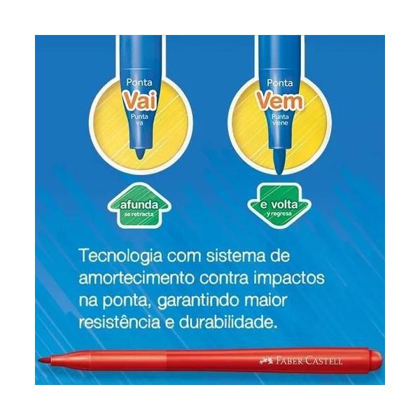Caneta Hidrográfica Vai E Vem 36 Cores Faber-Castell