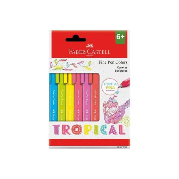 Kit Canetas Fine Tropical 6 Cores - Faber Castell