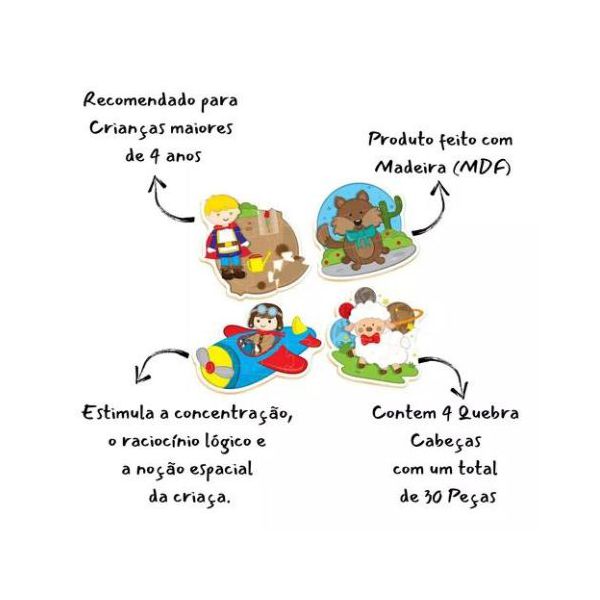 Quebra-Cabeça Pequeno Príncipe 30 Peças NIG