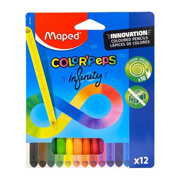 Lápis de Cor 12 Cores Color Peps Infinity Maped 