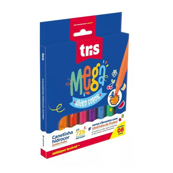  Canetinha Hidrográfica Mega Jumbo Fruits Tris