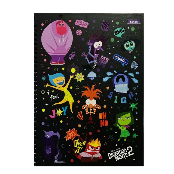 Caderno Espiral Cd 1x1 80f Divertida Mente Foroni