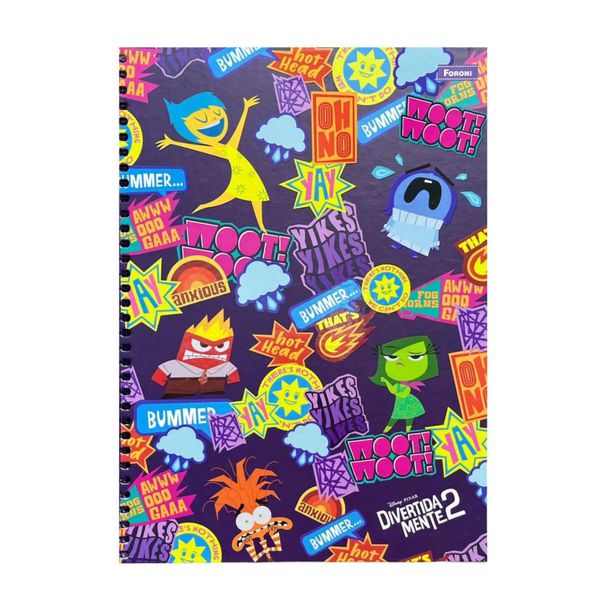 Caderno Espiral Cd 1x1 80f Divertida Mente Foroni