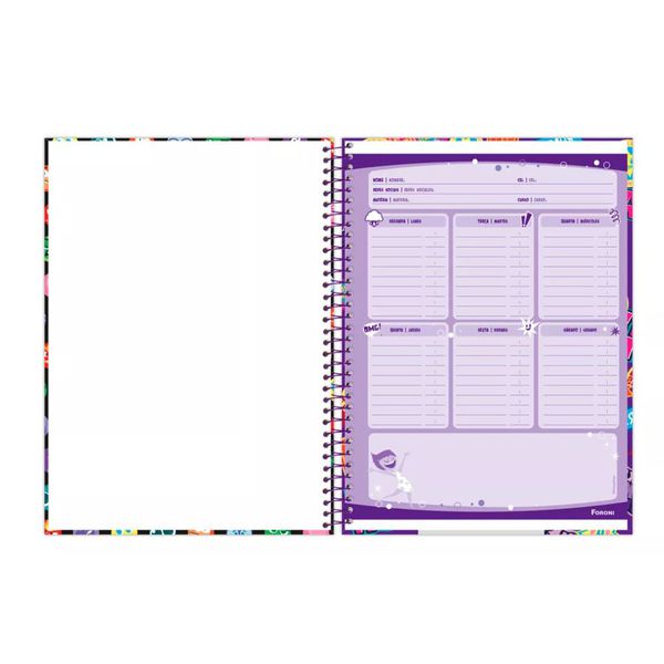 Caderno Espiral Cd 1x1 80f Divertida Mente Foroni