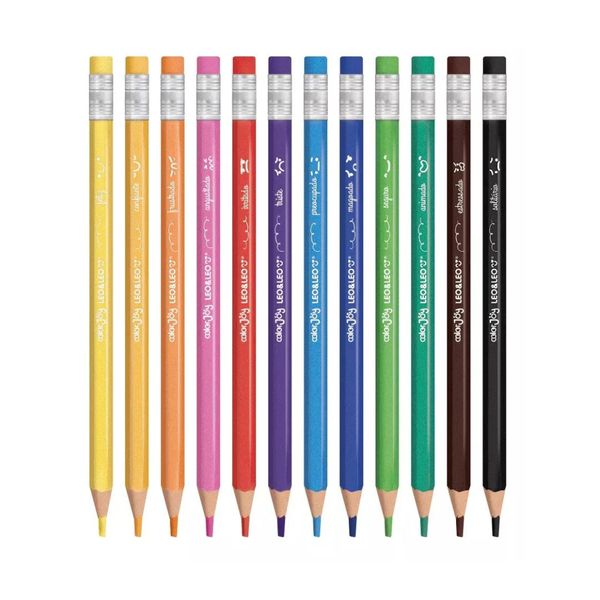 Lápis de Cor Apagável Big Color Joy - Caixa com 12 Cores - Leo&Leo