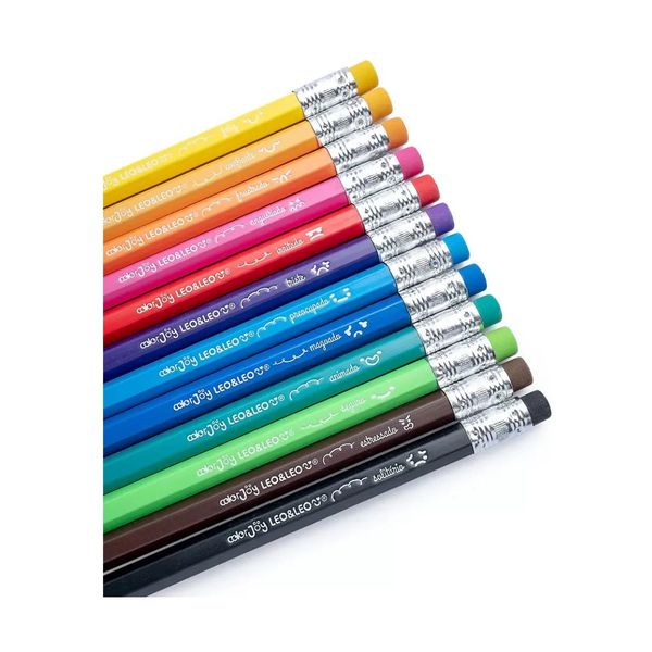 Lápis de Cor Apagável Big Color Joy - Caixa com 12 Cores - Leo&Leo