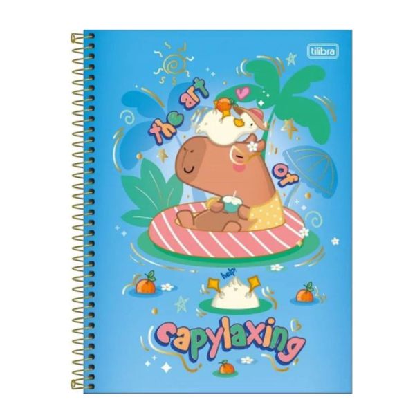 Caderno Espiral Capa Dura Uni. 1 Matéria Capyclub Tilibra