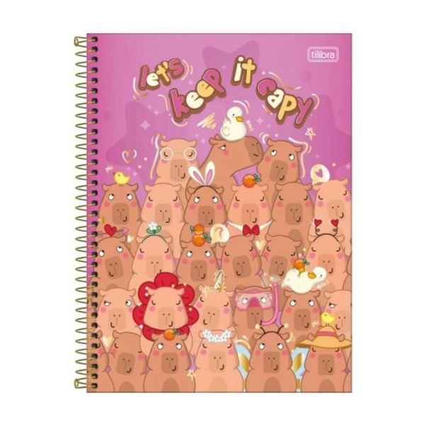 Caderno Espiral Uni. 10 Matérias Capyclub 160 Folhas Tilibra