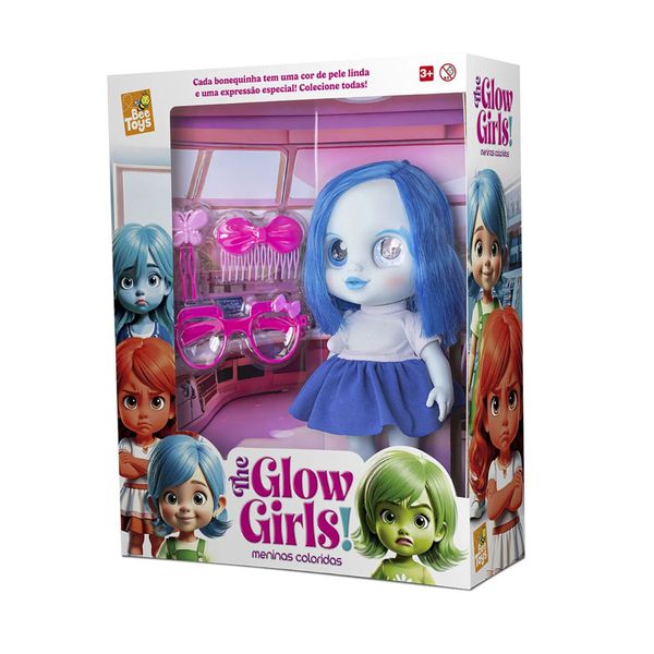 Boneca Glow Girls Azul Celeste - Bee Toys