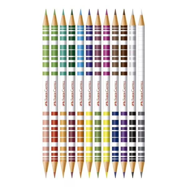 Lápis de Cor Bicolor 24 Cores Faber-Castell