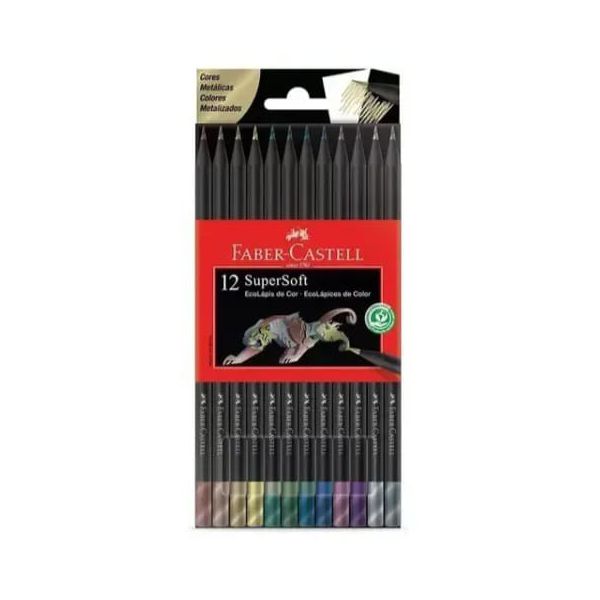 EcoLápis Supersoft C/12 Cores Metálicas Faber Castell