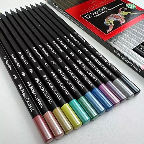 EcoLápis Supersoft C/12 Cores Metálicas Faber Castell