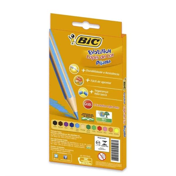 Lápis de Cor Evolution Pijama Bic