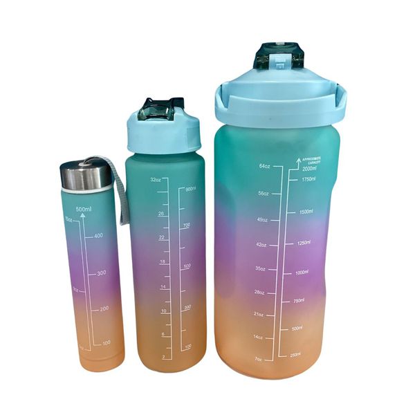 Garrafas Motivacional Kit C/3 Sortidas Squeeze Interponte