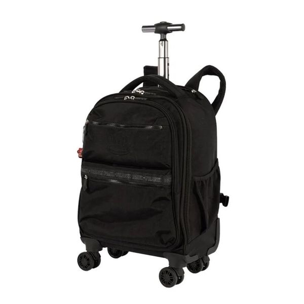 Mochila com Rodinhas Paul Frank Preta Sestini