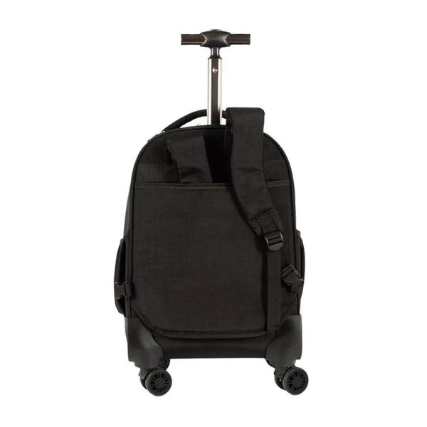 Mochila com Rodinhas Paul Frank Preta Sestini