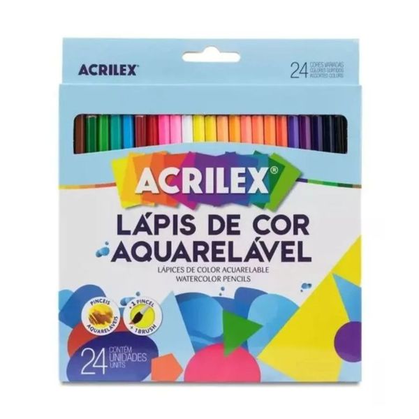 Lápis de Cor 24 Cores Aquarelável Acrilex