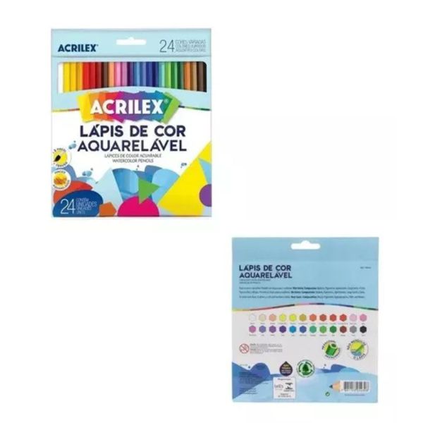 Lápis de Cor 24 Cores Aquarelável Acrilex