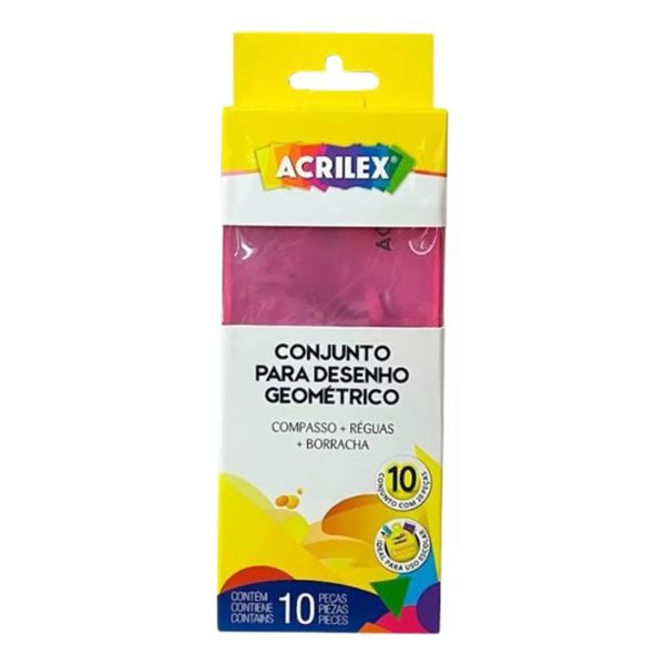  Kit de Desenho Geométrico Rosa Acrilex 