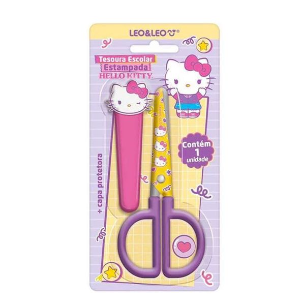  Tesoura Escolar 13cm Hello Kitty Leo e Leo