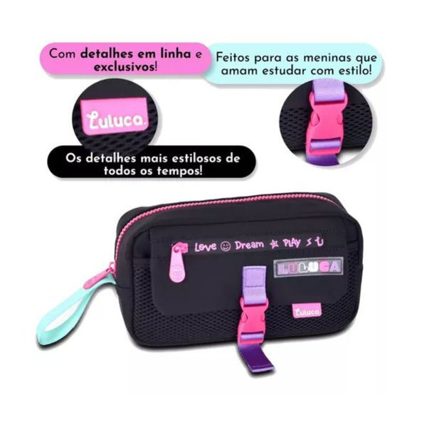 Estojo Escolar Bolsinha Porta Lápis Duplo Sortidos Luluca Clio