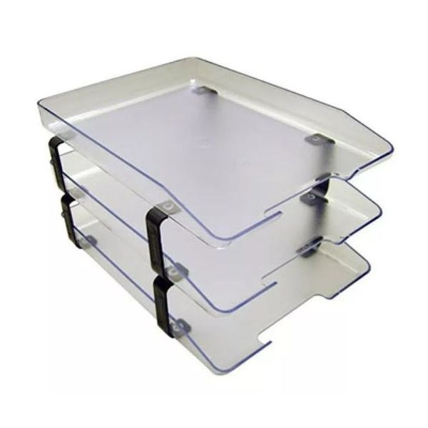 Caixa Correspondência Tripla Acrílica Classic Cristal Acrimet 