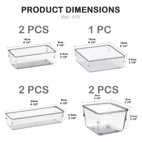 Kit de Organizadores Modulares C/ 7 Peças Acrimet