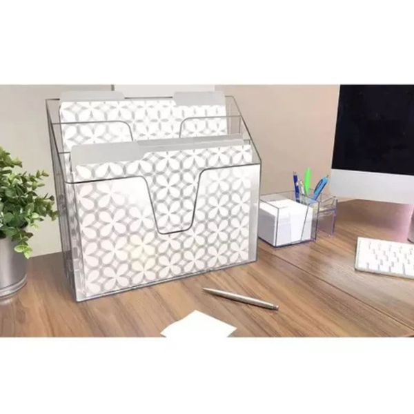 Organizador de Escritório Triplo Cristal Acrimet
