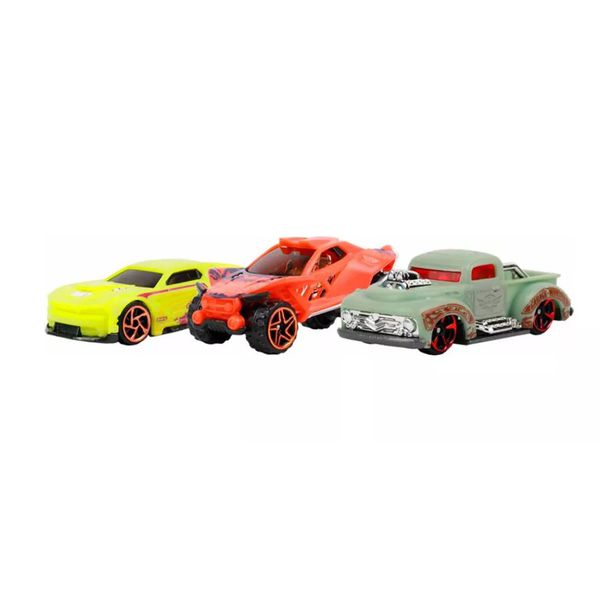 Kit 3 Carrinhos Metal Machines Rev White Dragsta Candide