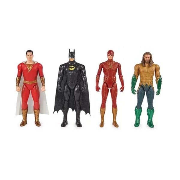 Pack 4 Bonecos Batman, Flash, Shazam E Aquaman Sunny
