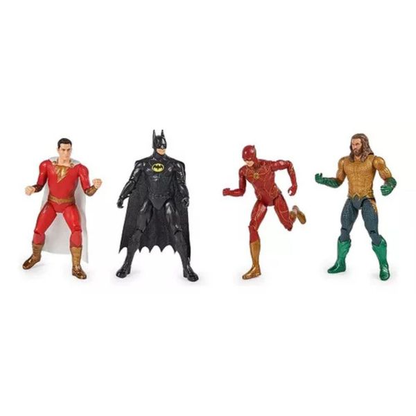 Pack 4 Bonecos Batman, Flash, Shazam E Aquaman Sunny