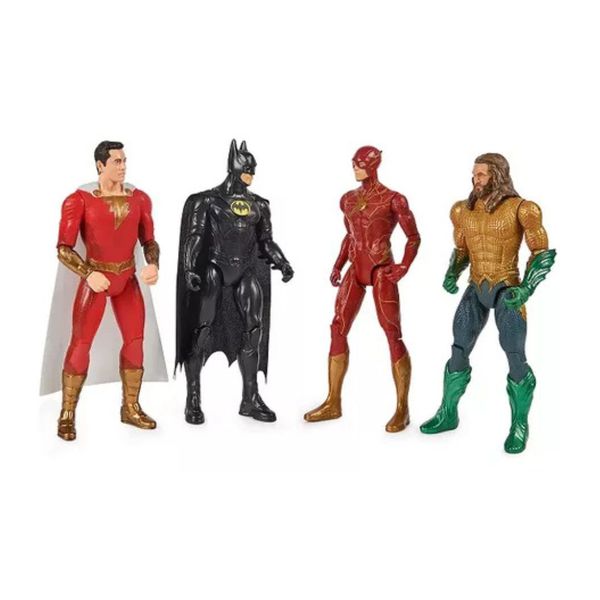 Pack 4 Bonecos Batman, Flash, Shazam E Aquaman Sunny