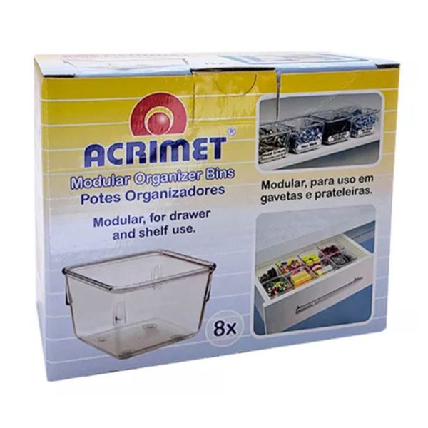 Kit Organizadores Multiuso 8 Uni Acrílico Cristal Acrimet 
