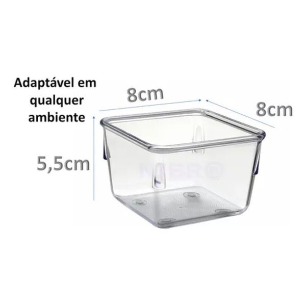 Kit Organizadores Multiuso 8 Uni Acrílico Cristal Acrimet 