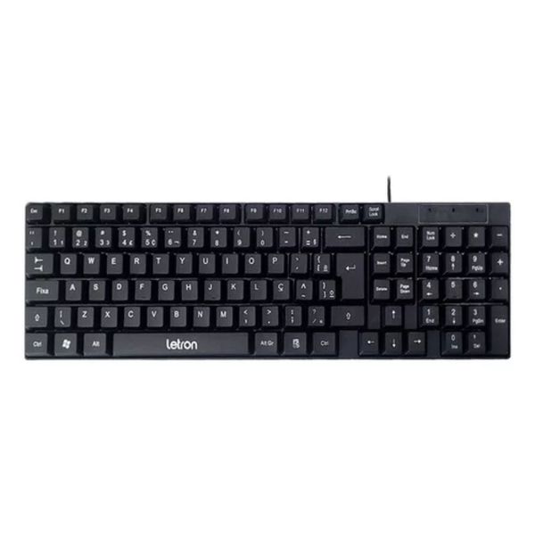Combo Teclado e Mouse USB Preto KM-1901 Letron
