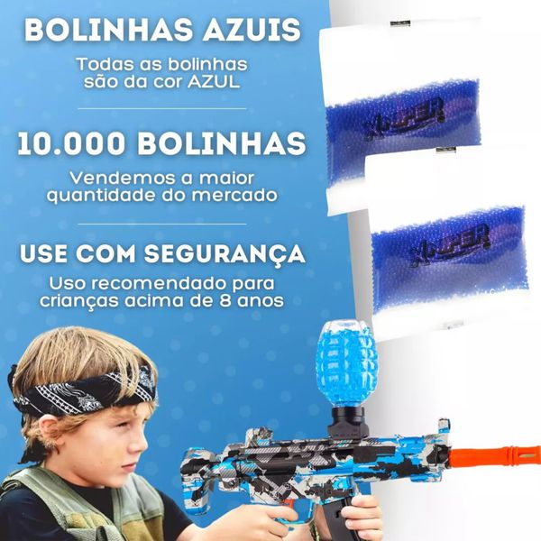Refil Xniper Bolinha de Gel Azul 10.000 Unidades Polibrinq