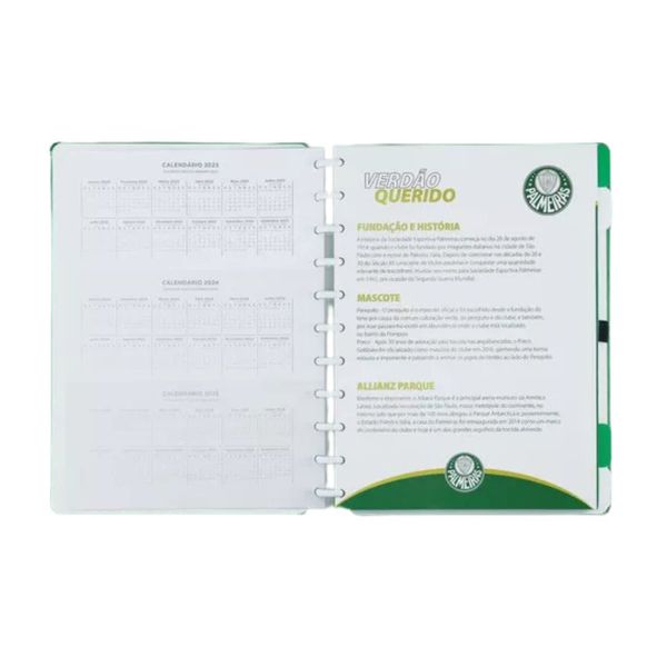 Caderno Inteligente Palmeiras Grande 80 Folhas Oficial