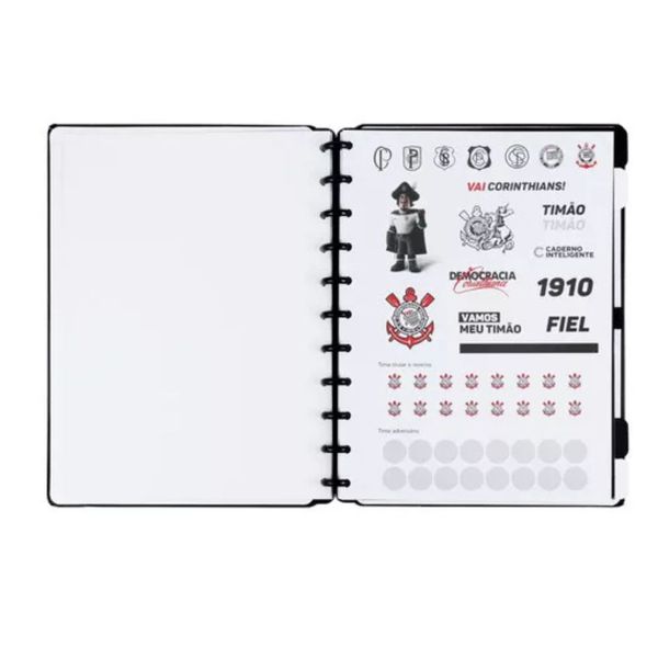  Caderno Inteligente Corinthians Grande 80 Folhas Oficial