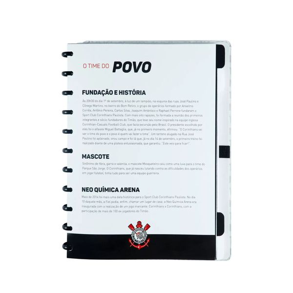  Caderno Inteligente Corinthians Grande Branco Oficial